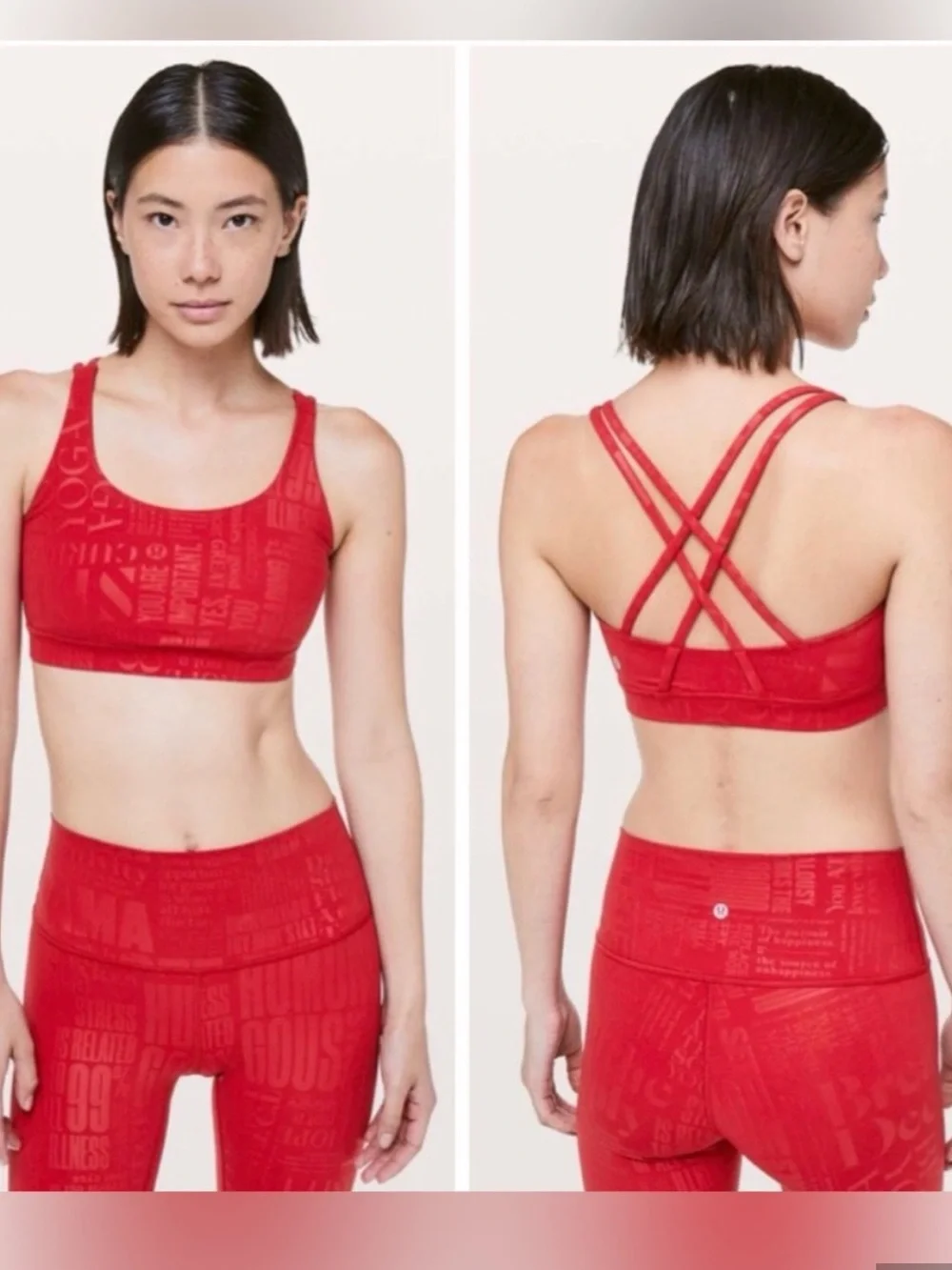 Women’s Lululemon Ltd Edition Energy Bra 20YR Anniversary Manifesto Red Sz 8